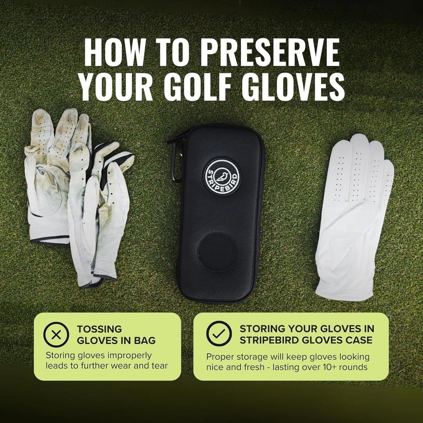 - Original Performance Golf Glove Holder - Protect and Keep Gloves Dry - Moisture Free Storage Organizer Case