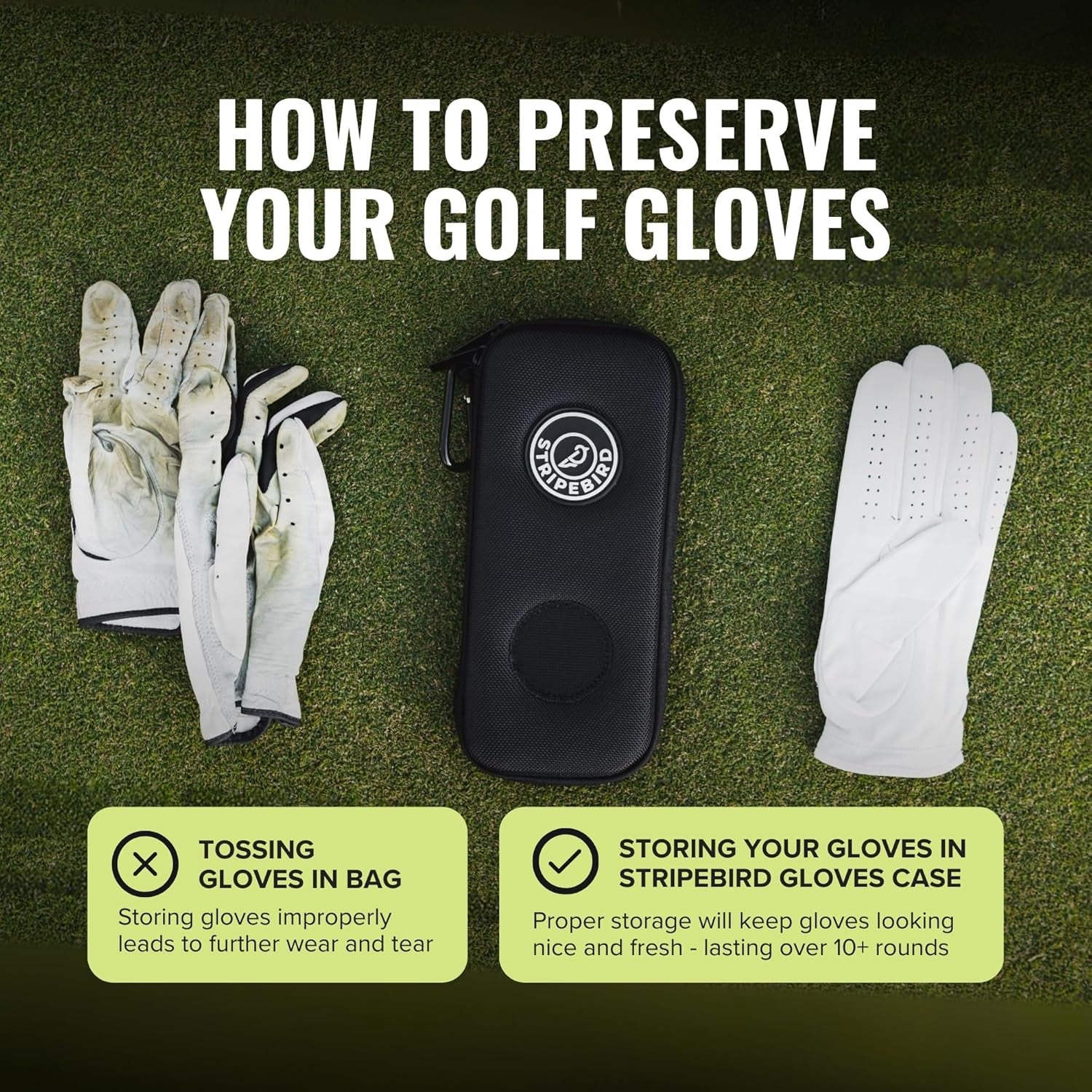 - Original Performance Golf Glove Holder - Protect and Keep Gloves Dry - Moisture Free Storage Organizer Case